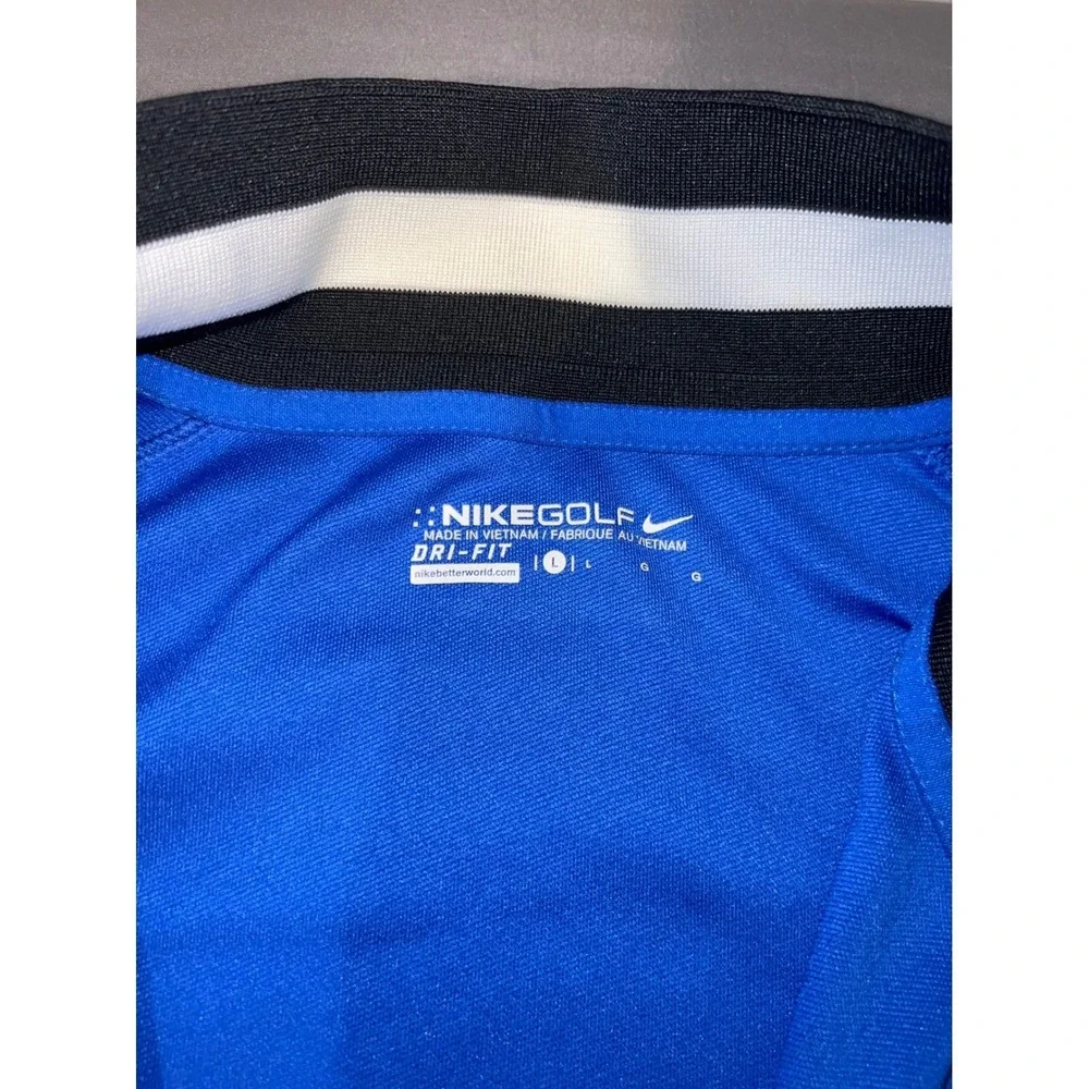 Nike Golf Mens L Dri-FIT Quarter Zip Pullover Blue Black Z66 Auto Auction Logo